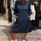 Damen lässiges modisches Kleid mit langen Ärmeln