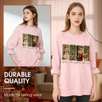 Damen-Weihnachts-Doodle-Sweatshirt mit Rundhalsausschnitt