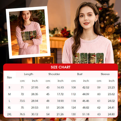 Damen-Weihnachts-Doodle-Sweatshirt mit Rundhalsausschnitt