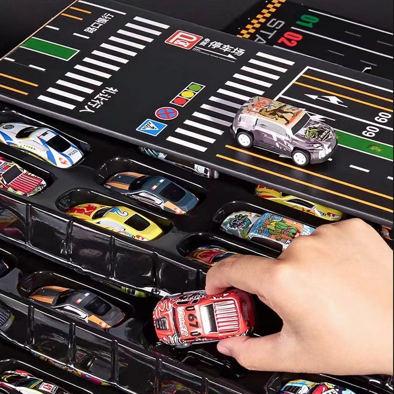 🎅Weihnachtsaktion 50% RABATT🎁48 Mini-Rückziehautos mit eingebautem Garagenset