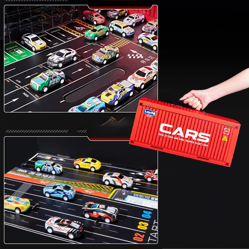 🎅Weihnachtsangebot 49 % RABATT🎁48 Mini-Motorwagen mit integrierter Garage