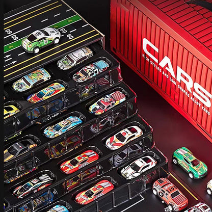 🎅Weihnachtsaktion 50% RABATT🎁48 Mini-Rückziehautos mit eingebautem Garagenset