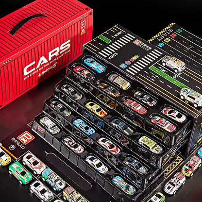 🎅Weihnachtsaktion 50% RABATT🎁48 Mini-Rückziehautos mit eingebautem Garagenset