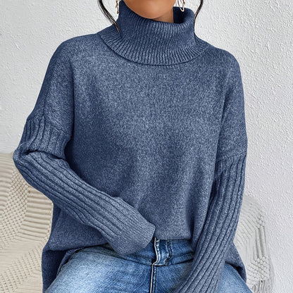 💖 LETZTER TAG DER AKTION – 50 % RABATT 💖 Damenmode Einfarbiger Rollkragenpullover