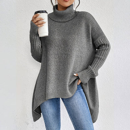 💖 LETZTER TAG DER AKTION – 50 % RABATT 💖 Damenmode Einfarbiger Rollkragenpullover