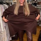 Asymmetrisches locker geschnittenes Sweatshirt & einfarbige Hose (2-teiliges Set)
