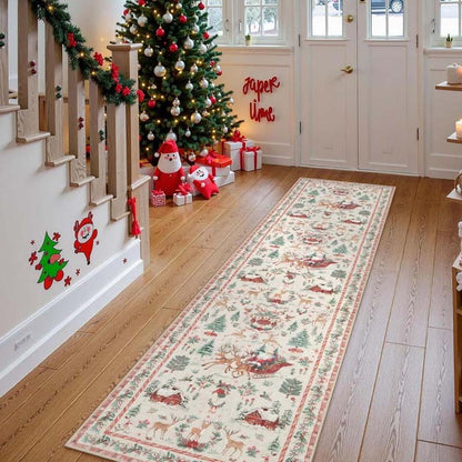 🎄🎁Weiche rutschfeste Weihnachtsdeko Teppich für Zuhause✨