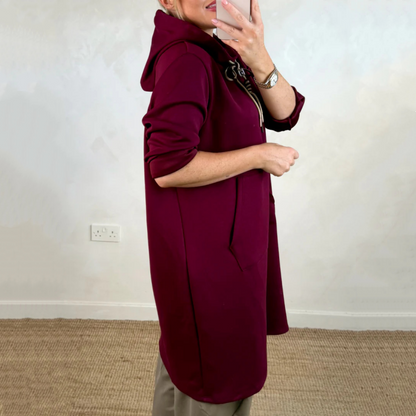🎁Begrüßen Sie Weihnachten mit 50 % Rabatt💥Übergroßes langes Kapuzenkleid für Damen mit Taschen