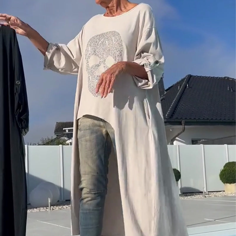Stylisches Damen-Oberteil mit asymmetrischem Saum