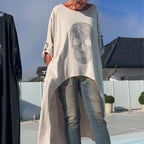 Stylisches Damen-Oberteil mit asymmetrischem Saum