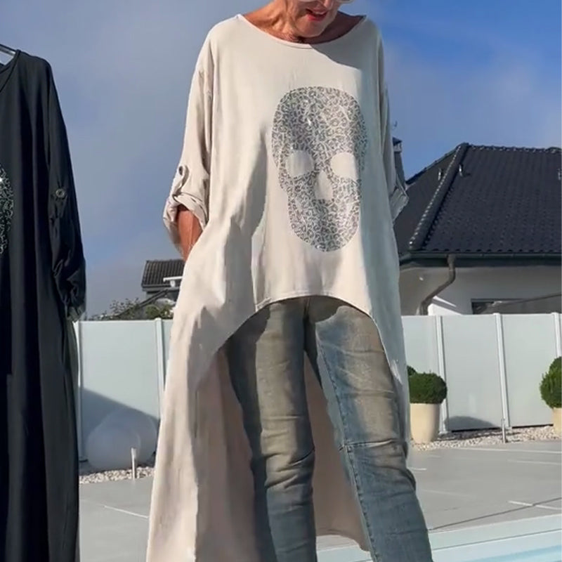 Stylisches Damen-Oberteil mit asymmetrischem Saum