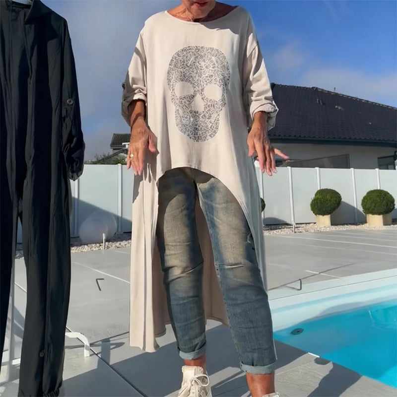 Stylisches Damen-Oberteil mit asymmetrischem Saum