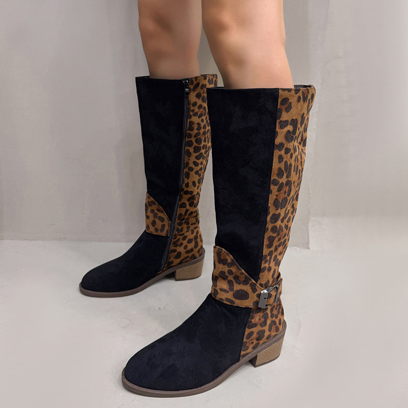 🔥Reitstiefel mit Leopardenmuster für Damen – Komfort, Stil und Selbstvertrauen bei jedem Schritt! 🐆