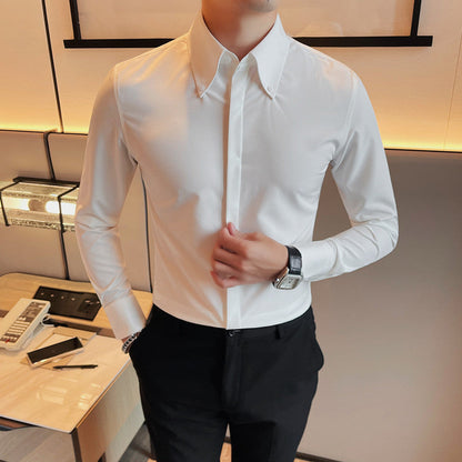 Klassisches Slim Fit Langarmhemd für Herren