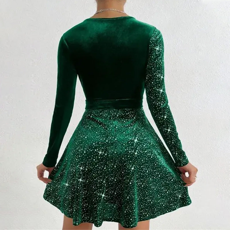 🎅Weihnachten 50% Ausverkauf💥Damen Pailletten A-Linie Minikleid