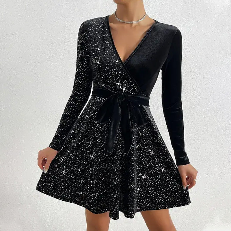 🎅Weihnachten 50% Ausverkauf💥Damen Pailletten A-Linie Minikleid