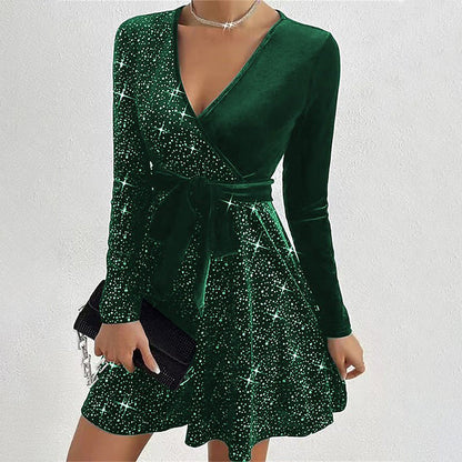 🎅Weihnachten 50% Ausverkauf💥Damen Pailletten A-Linie Minikleid