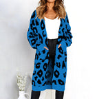 🧥Damenmode Strickjacke mit Leopardenmuster