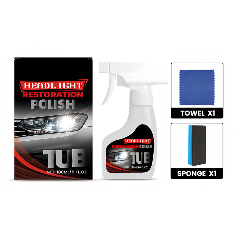 🔥Begrenztes Angebot - 180ml Professioneller Autoscheinwerfer-Restaurator mit Schwamm (50% RABATT)