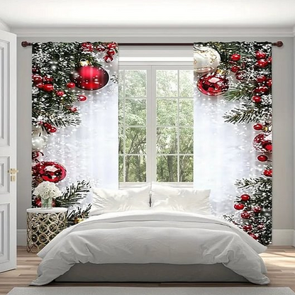 🔥Solange der Vorrat reicht 40 % Rabatt!🎉Weihnachts-Fenstervorhänge 2-teiliges Set für die Wohnungsdekoration