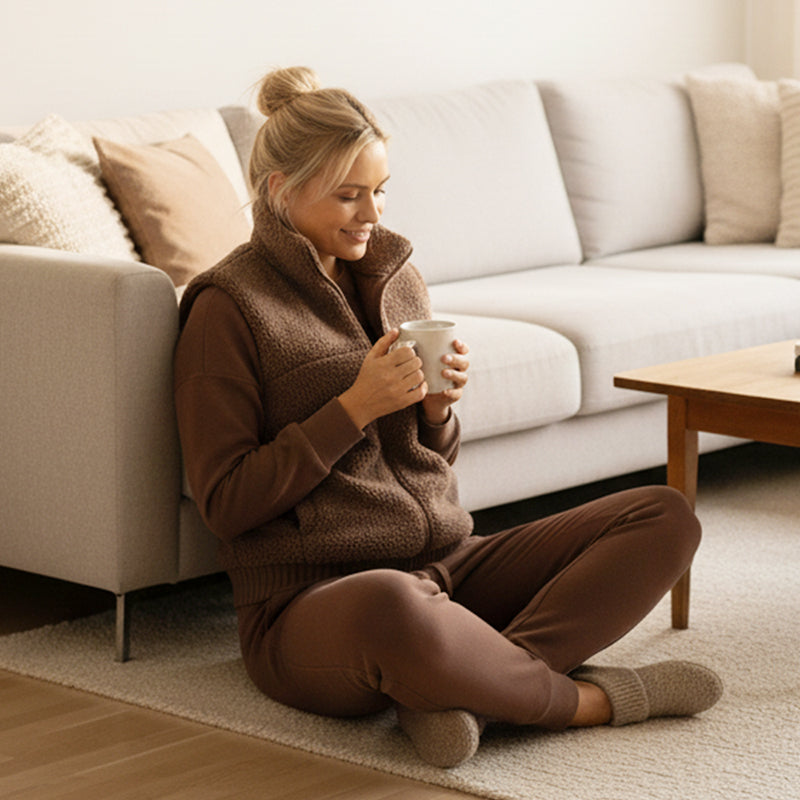 Ihr neues Lieblingsoutfit für den Winter – ein dreiteiliges Lounge-Set aus warmem Strick, das Sie den ganzen Tag über gemütlich, schick und selbstbewusst hält ❄️