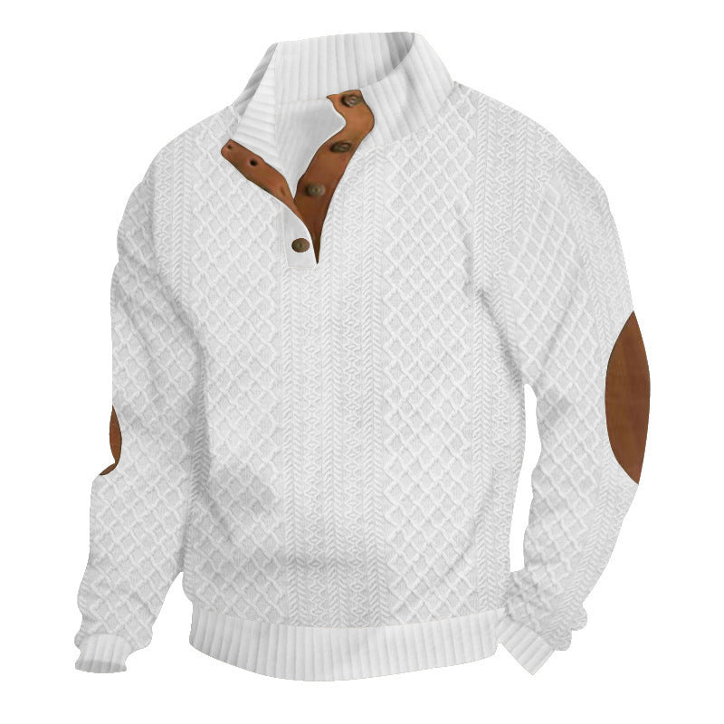 🔥Kostenloser Versand Lässiger Pullover mit langen Ärmeln und Ellbogenpatches für Herren
