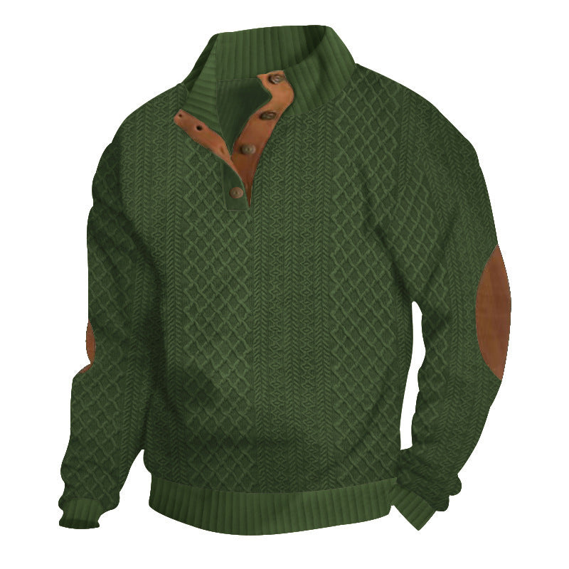 🔥Kostenloser Versand Lässiger Pullover mit langen Ärmeln und Ellbogenpatches für Herren