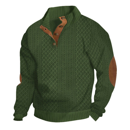 🔥Kostenloser Versand Lässiger Pullover mit langen Ärmeln und Ellbogenpatches für Herren