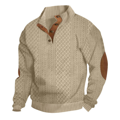 🔥Kostenloser Versand Lässiger Pullover mit langen Ärmeln und Ellbogenpatches für Herren