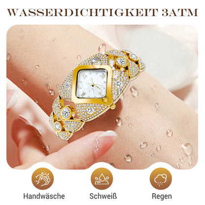 ✨💎Retro-Quarz-Armbanduhr mit funkelnden Strasssteinen