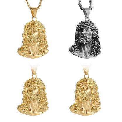 💜 LETZTER TAG DER AKTION – 50 % RABATT 💜Halskette mit Jesus-Kopf-Anhänger