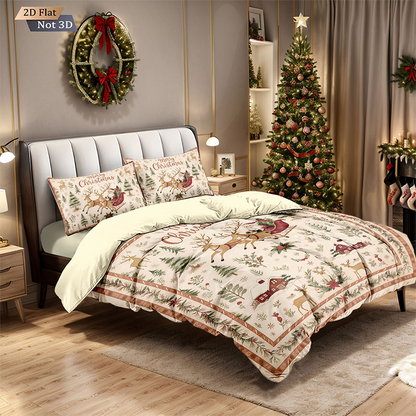 🎅【Früher Weihnachtskauf: 50% Rabatt!】🎄 Festives Christmas 3-Teiliges Bettwäscheset