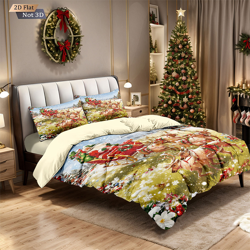 🎅【Früher Weihnachtskauf: 50% Rabatt!】🎄 Festives Christmas 3-Teiliges Bettwäscheset