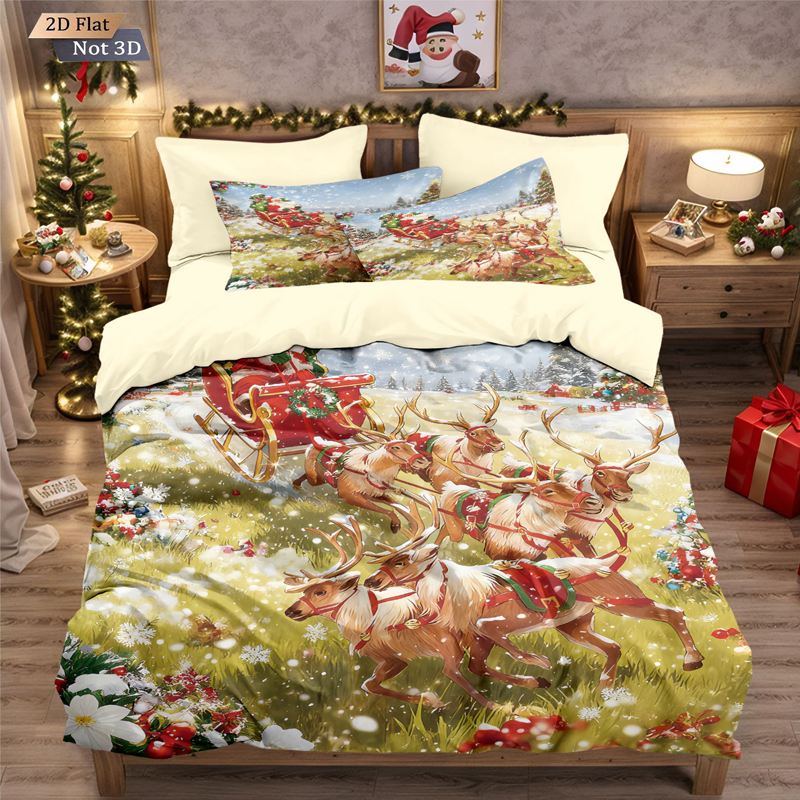 🎅【Früher Weihnachtskauf: 50% Rabatt!】🎄 Festives Christmas 3-Teiliges Bettwäscheset
