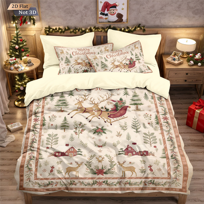 🎅【Früher Weihnachtskauf: 50% Rabatt!】🎄 Festives Christmas 3-Teiliges Bettwäscheset