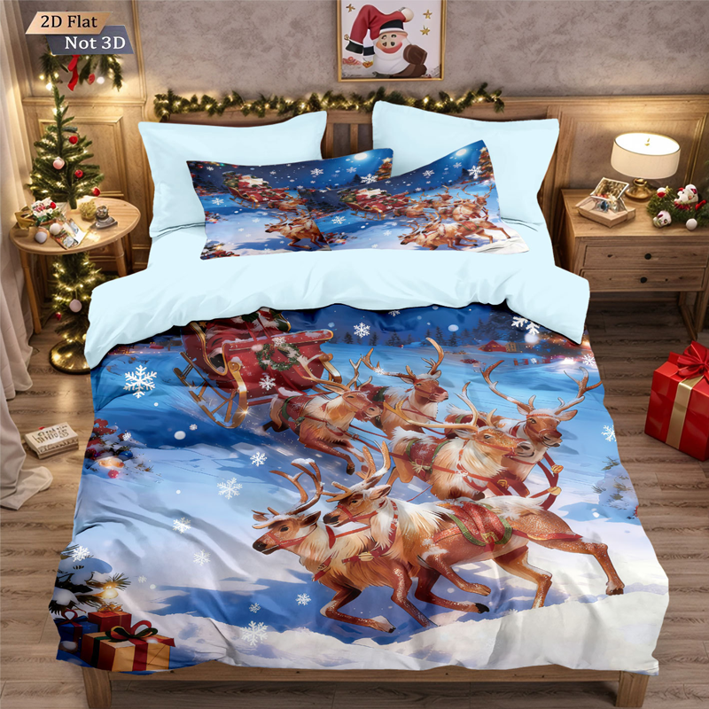 🎅【Früher Weihnachtskauf: 50% Rabatt!】🎄 Festives Christmas 3-Teiliges Bettwäscheset