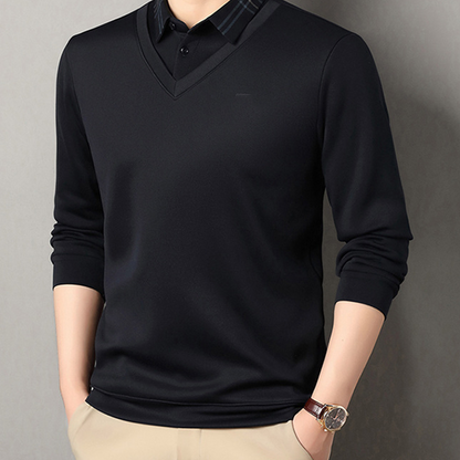 Herren Winterhemd mit Plüschfutter in Layering-Optik