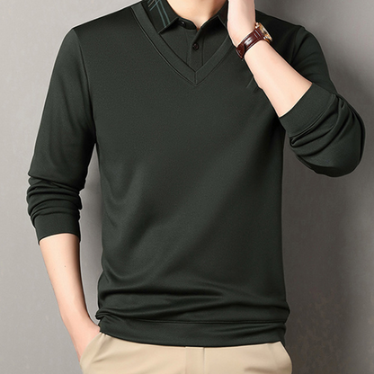 Herren Winterhemd mit Plüschfutter in Layering-Optik