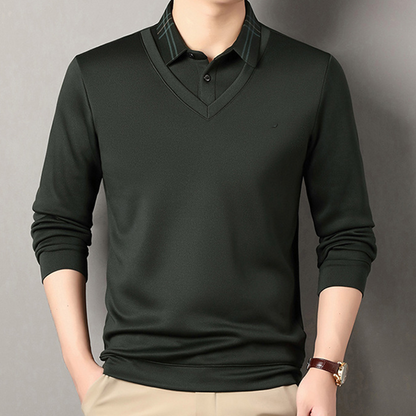Herren Winterhemd mit Plüschfutter in Layering-Optik