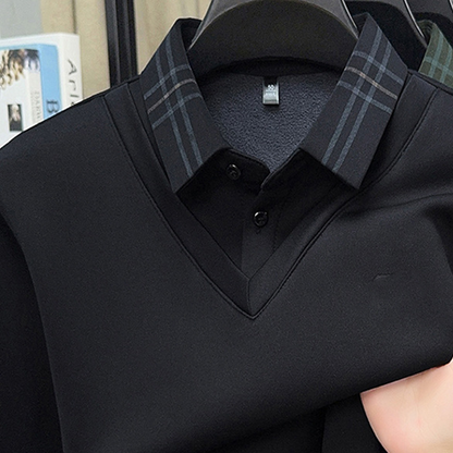 Herren Winterhemd mit Plüschfutter in Layering-Optik