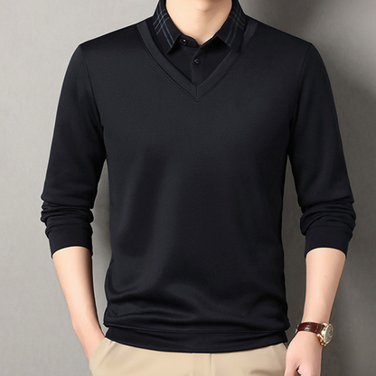 Herren Winterhemd mit Plüschfutter in Layering-Optik