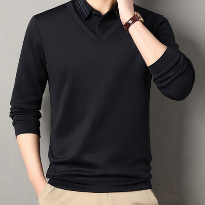 Herren Winterhemd mit Plüschfutter in Layering-Optik