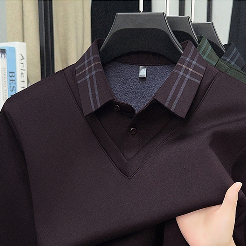 Herren Winterhemd mit Plüschfutter in Layering-Optik