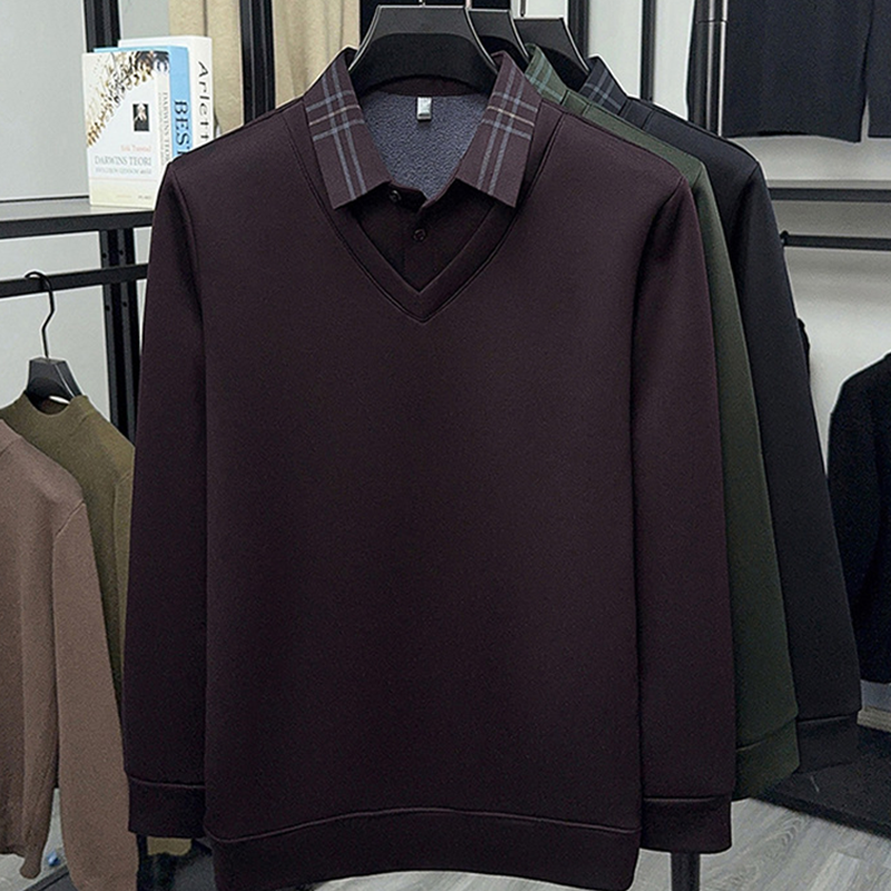 Herren Winterhemd mit Plüschfutter in Layering-Optik