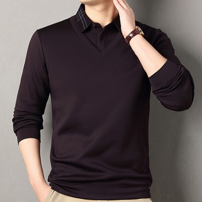 Herren Winterhemd mit Plüschfutter in Layering-Optik