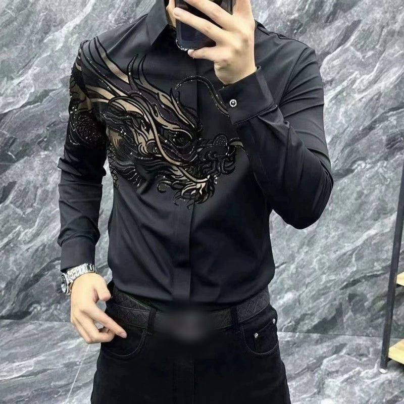 👔 50% RABATT! 🎨 HERRSHIRT MIT DRUCK - Slim Fit & Atmungsaktives Stretchgewebe, Moderner Schnitt für Business und Freizeit, Knitterarm 🌟🧳