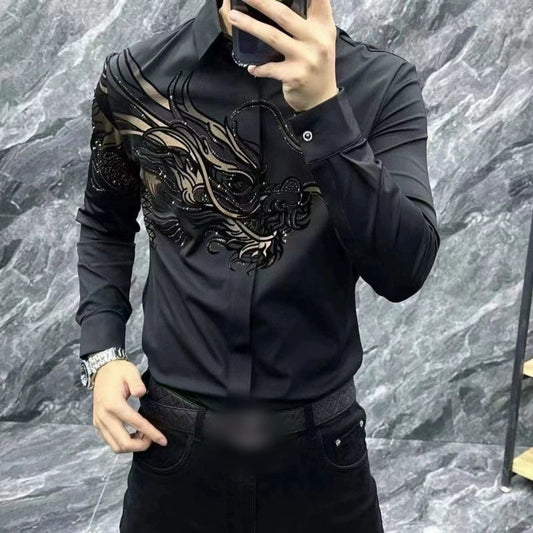 👔 50% RABATT! 🎨 HERRSHIRT MIT DRUCK - Slim Fit & Atmungsaktives Stretchgewebe, Moderner Schnitt für Business und Freizeit, Knitterarm 🌟🧳