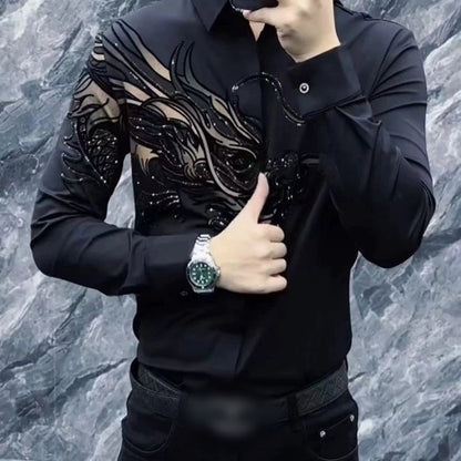 👔 50% RABATT! 🎨 HERRSHIRT MIT DRUCK - Slim Fit & Atmungsaktives Stretchgewebe, Moderner Schnitt für Business und Freizeit, Knitterarm 🌟🧳