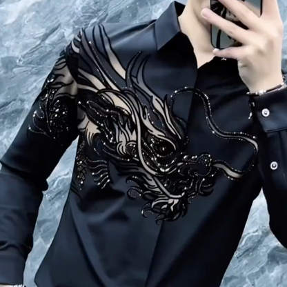 👔 50% RABATT! 🎨 HERRSHIRT MIT DRUCK - Slim Fit & Atmungsaktives Stretchgewebe, Moderner Schnitt für Business und Freizeit, Knitterarm 🌟🧳