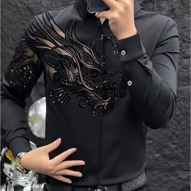 👔 50% RABATT! 🎨 HERRSHIRT MIT DRUCK - Slim Fit & Atmungsaktives Stretchgewebe, Moderner Schnitt für Business und Freizeit, Knitterarm 🌟🧳